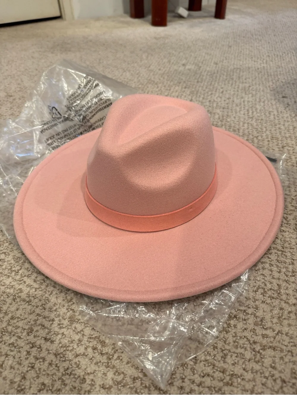 Treasure & Bond Women's Wide-Brim Pink Felt Rancher Hat Adjustable Fit